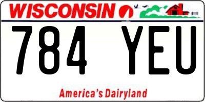WI license plate 784YEU
