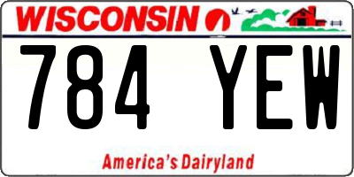 WI license plate 784YEW