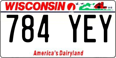 WI license plate 784YEY