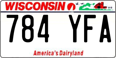 WI license plate 784YFA