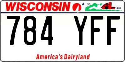 WI license plate 784YFF
