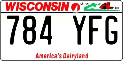WI license plate 784YFG