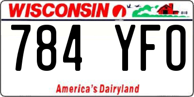 WI license plate 784YFO