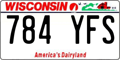 WI license plate 784YFS