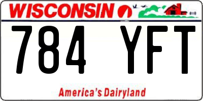 WI license plate 784YFT