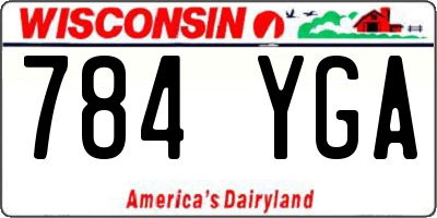 WI license plate 784YGA