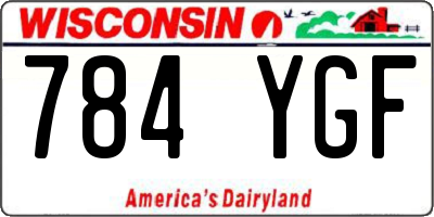 WI license plate 784YGF