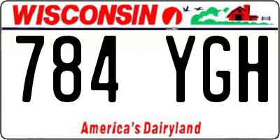 WI license plate 784YGH