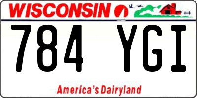 WI license plate 784YGI