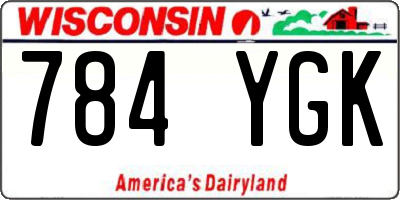 WI license plate 784YGK