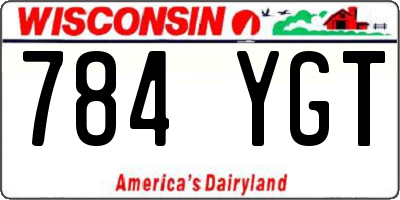 WI license plate 784YGT