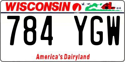 WI license plate 784YGW