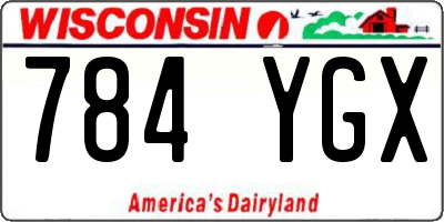 WI license plate 784YGX