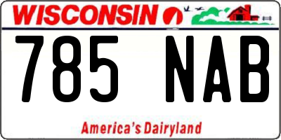 WI license plate 785NAB