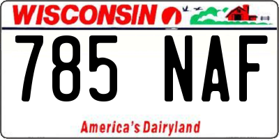 WI license plate 785NAF