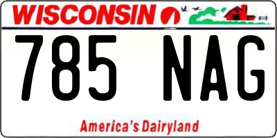 WI license plate 785NAG