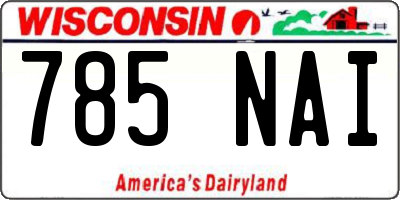 WI license plate 785NAI