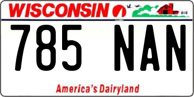 WI license plate 785NAN