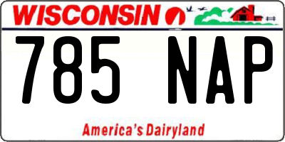 WI license plate 785NAP