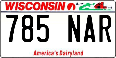 WI license plate 785NAR