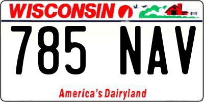 WI license plate 785NAV