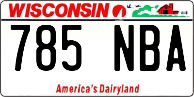 WI license plate 785NBA