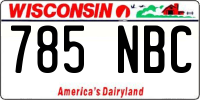 WI license plate 785NBC