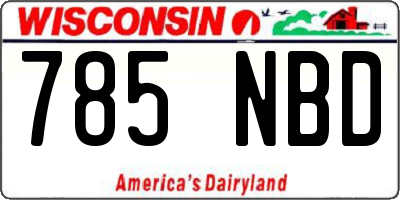WI license plate 785NBD