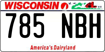 WI license plate 785NBH