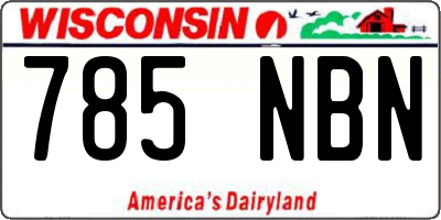 WI license plate 785NBN