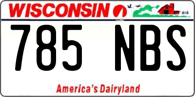WI license plate 785NBS
