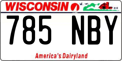 WI license plate 785NBY