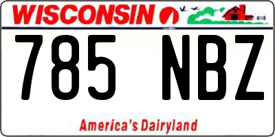 WI license plate 785NBZ