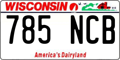 WI license plate 785NCB