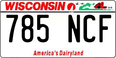 WI license plate 785NCF