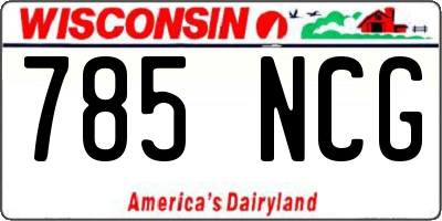 WI license plate 785NCG