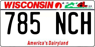 WI license plate 785NCH
