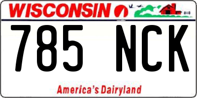 WI license plate 785NCK