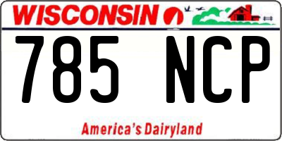 WI license plate 785NCP