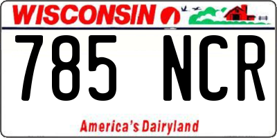 WI license plate 785NCR