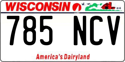 WI license plate 785NCV