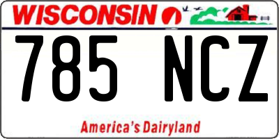 WI license plate 785NCZ