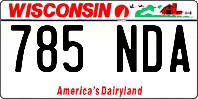 WI license plate 785NDA