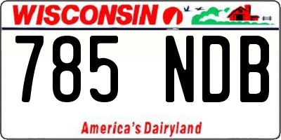 WI license plate 785NDB