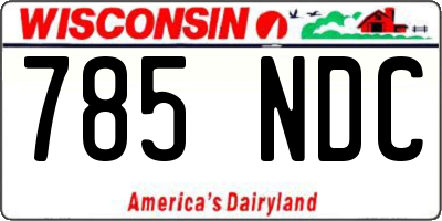 WI license plate 785NDC