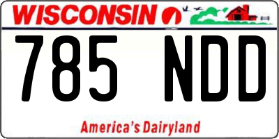 WI license plate 785NDD