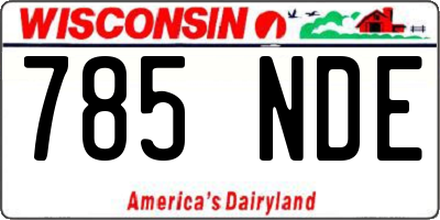 WI license plate 785NDE