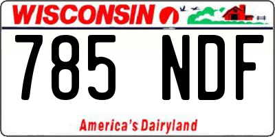 WI license plate 785NDF