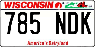 WI license plate 785NDK