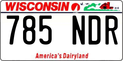 WI license plate 785NDR